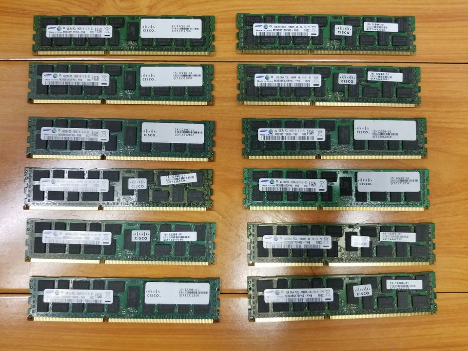  48GB Lote de 12 (12 x 4GB) M393B5170FH0 -YH9 2Rx4 PC3L-10600R Cisco 15-12296-01 Foto 1 de 1