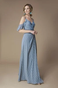 NEW GENUINE KELSEY ROSE (ELLIS) CHIFFON COLD SHOULDER DRESS, BRIDESMAIDS , SZ 14 - Picture 1 of 8