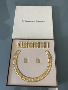 Ensemble Collier Et Bracelet Métal Doré Création Helena Rubinstein - Imagen 1 de 3