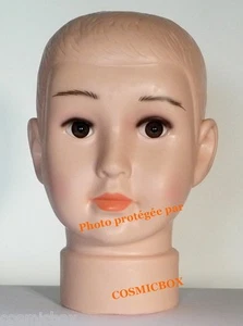 TETE de mannequin enfant présentation magasin garçon chapeaux lunettes chérubin - Picture 1 of 5