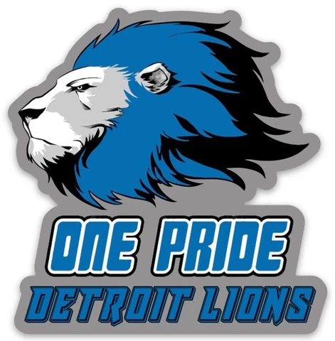Detroit Lions Logo "ONE PRIDE" w/ Logo & Lion Type NFL Football Die-Cut MAGNET Cover