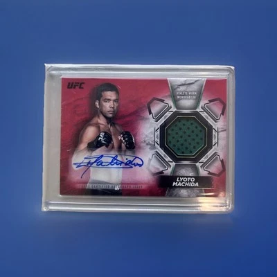 LYOTO MACHIDA 2018 TOPPS UFC KNOCKOUT 1/8 AUTOGRAPH PATCH RUBY WORN MEMORABILIA - Image 1 of 2