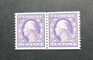 US Stamps SC# 445 1914 3C Washington Coil Replica Pair - Picture 1 of 2