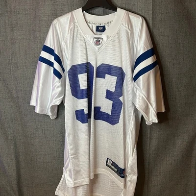 Camiseta deportiva de los Indianapolis Colts #93 Dwight Freeney Reebok On-Field NFL con licencia para hombres L Foto 1 de 4