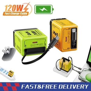 Caricabatteria GaN 2 in 1 Scalabile 120W Max Modulo Caricatore Rapido con Porte Tipo C e USB - Foto 1 di 14