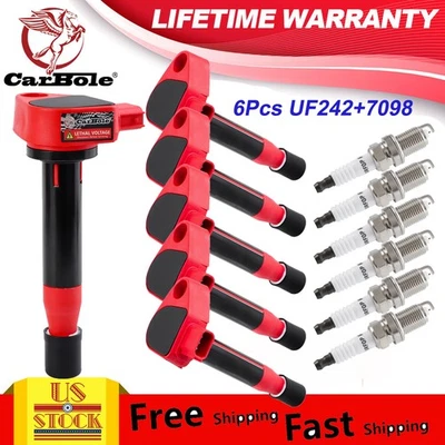 6x Performance Ignition Coil & Iridium Spark Plug For Honda Accord Odyssey UF242 - Image 1 of 4