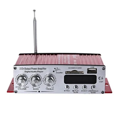 MINI AMPLIFICATORE AUDIO 40W 2 CANALI SD USB AUTORADIO STEREO AUTO MA-120 - Immagine 1 di 3