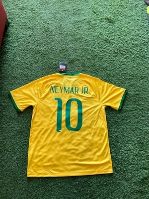Nike Brasil Men's Home Jersey 13/14 Legend Neymar #10 (Defective) - Yellow/Green - Image 1 of 4