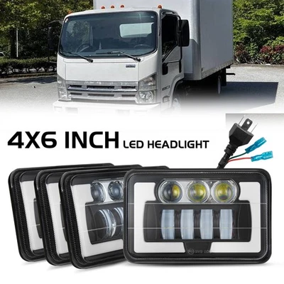 Faros LED de 4x6 pulgadas alto/bajo DRL giro para GMC W3500 W4500 W5500 adelante 4 piezas Foto 1 de 4