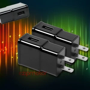 2X USB WALL ADAPTER POWER CHARGER 2A BLACK GALAXY TAB 8.0 10.1 NOTE S4 S3 NEXUS - Picture 1 of 1