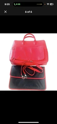 Levenger | Red Leather Laptop Bag Messenger Unisex Brief Case | EUC - Image 1 of 4