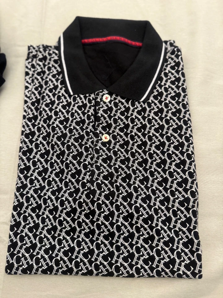 NUEVO CAROLINA HERRERA Camiseta Polo Manga Corta Tallas S M Negro Foto 1 de 1