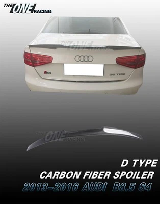 Alerón de fibra de carbono para Audi S4 B8.5 2013-2016 sedán 4 puertas tipo D Foto 1 de 4