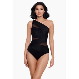 Costume intero Miraclesuit Mesh Jena taglia 10 nero monospalla modellante slim - Foto 1 di 8
