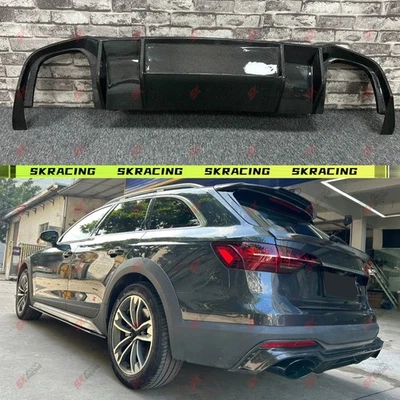 Difusor de para-choque traseiro forjado/fibra de carbono ajuste labial para Audi A4 Allroad 2020-2025 - Imagem 1 de 4