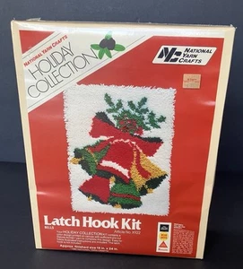 Christmas Bells Hook Rug National Yarn Crafts latch hook kit X922 18x24” NEW - Picture 1 of 10