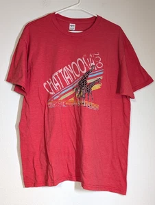 Men's Large Chattanooga Zoo Tennessee Souvenir Red Cotton T-Shirt Spectra Shirt - Picture 1 of 6