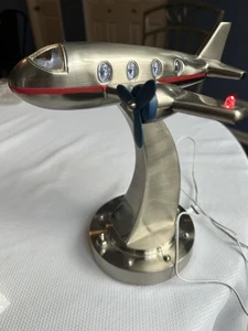 Pottery Barn Kids Replica Airplane Plane Metal Night Light Missing Windshield - Picture 1 of 4