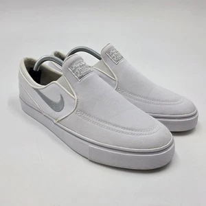 Nike SB Zoom Stefan Janoski Mens Size 10.5 White Canvas Slip On Shoes 831749-100 - Picture 1 of 17