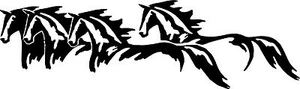 Wild Horses Running Western Rodeo Car Truck Window Wall Vinyl Decal Sticker - Picture 1 of 3