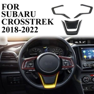 Carbon Fiber Steering Wheel Trims Cover for Subaru Crosstrek Forester Impreza XV - Picture 1 of 5