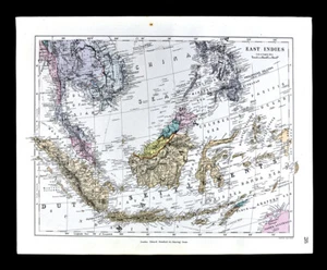 1885 Stanford Map East Indies Philippines Singapore Borneo Sumatra Asia Antique - Picture 1 of 5
