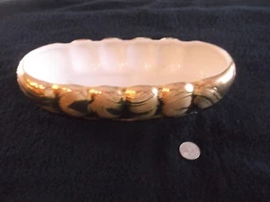Ovaler Pflanzgefäß abstrakter Wirbel Swetye weinend gold glasierte Kunst Keramik Salem, OH - Bild 1 von 4