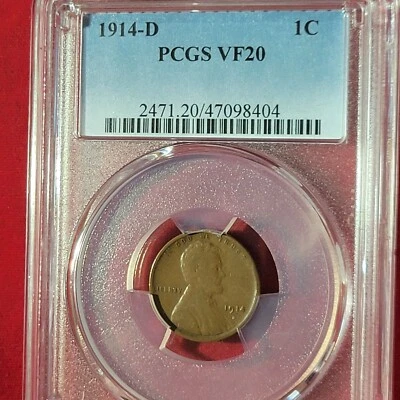 1914 d lincoln cent pcgs VF20 - Image 1 of 4