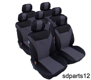 7 x COPRI SEDILI GRIGIO-NERO COPRISEDILI PER FIAT ULYSSE FORD GALAXY 7 PL. - Imagen 1 de 1