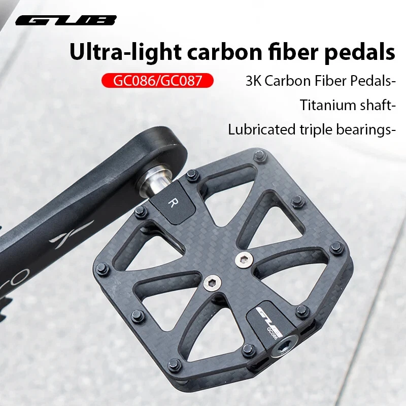 Тройные подшипниковые педали из углеродного волокна для дорожного велосипеда горного велосипеда педали с более широким протектором GUB - Изображение 1 из 4