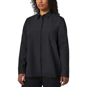 Modern Ambition Women's Delightfully Technical Travel Shirt, Black, L - Picture 1 of 4