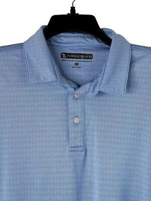 Pebble Beach Dry Luxe Performance Men's Short Sleeve Polo Shirt XL Sky Blue Dot - Image 1 of 4