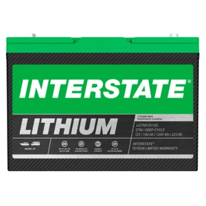 Interstate Batteries Lithium 12V 100Ah Group 27M Marine/RV Deep Cycle Battery - Picture 1 of 9