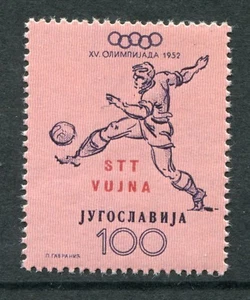 TRIESTE ITALIA 1952 JUEGOS OLÍMPICOS FÚTBOL 100d Estampilla sin montar o nunca montada gato EURO 130 - Imagen 1 de 1
