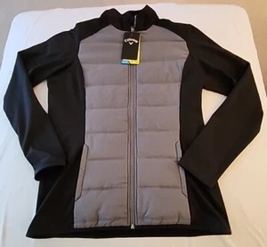 Callaway Womens Medium Black/Gray Full Zip Quilted Front Jacket NEW - Picture 1 of 3