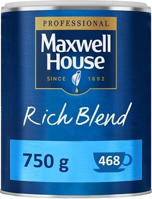 Maxwell House Rich Blend Instant Coffee Granules 750g Tin 468 Servings