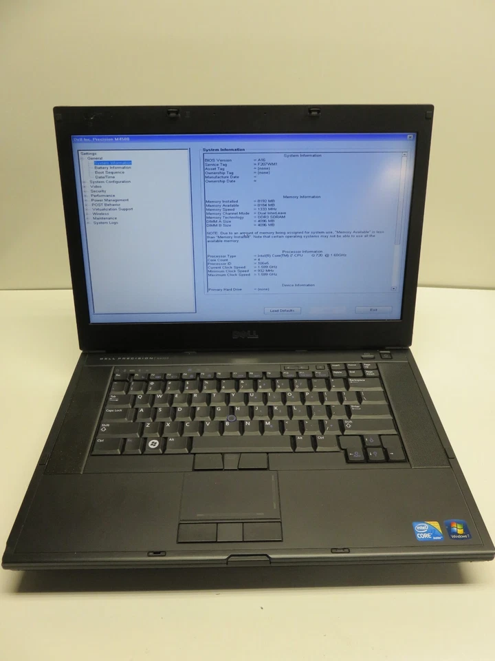 Laptop Dell Precision M4500 Intel Core i7-720QM 8 GB 500 GB Win XP Quadro FX 880M Foto 1 de 4