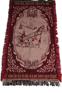 Christmas Blanket, French Toile, Tapestry, Throw, Afghan 42"L x 24"W - Picture 1 of 5