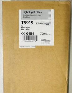 New Genuine Epson T5919 Light Light Black Ink Tank Epson Stylus Pro 11880 700ml - Photo 1/2