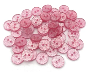 10 KNÖPFE RUND 15mm GlTZER ROSA KNOPF DAMEN KUNSTSTOFF GLITTER KINDER PINK ROSE - Picture 1 of 2