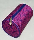 Clarisonic Travel Pouch Cosmetic Bag Barrel Fucshia Pink Floral/Blue