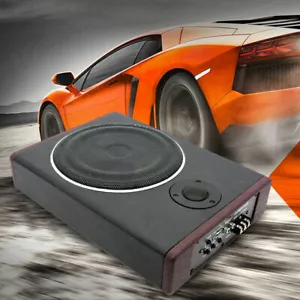 8" Inch Ultra Thin Car Vehicle Under Seat Active Subwoofer Car Audio Active Bass Box - Picture 1 of 5