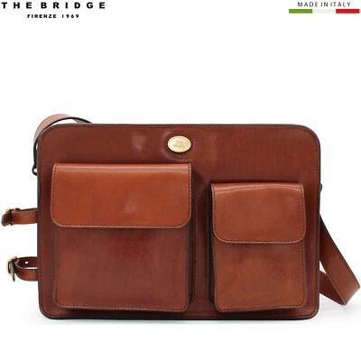 The Bridge STORY brown Tuscan leather retro style journalist bag Made in Italy - Image 1 of 4
