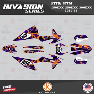 Kit Gráficos para KTM 150EXC 250EXC 300EXC 2020 2021 2022 2023 Invasión - PÚRPURA - Imagen 1 de 6