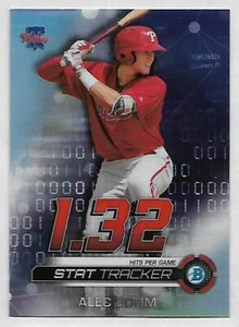 2019 BOWMAN CHROME ALEC BOHM STAT TRACKER ROOKIE INSERT, #ST-AB, LOOK!!!!!!!!!! - Picture 1 of 2