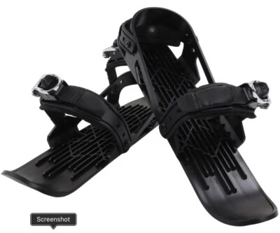 Mini Ski Skates Short Shoe Snowblades Adjustable Childrens for Skiing (Black) - Image 1 of 4