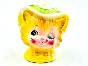 Vintage Calaco Winking Miss Priss Cat Pepper Shaker Orig. Sticker & Stopper - Picture 1 of 6
