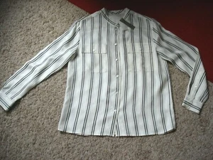 Neu mit Etikett $ 228 J. Crew Collection Seide gestreiftes Shirt Top Bluse Rundhalsausschnitt Größe 4 NEU - Bild 1 von 9