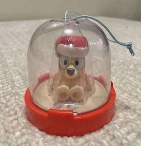 Bingo Bluey Ludo Studios Christmas Ornament Figurine Santa Hat Globe - Picture 1 of 5