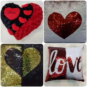 I Love You Red Heart Cushion Pillow, Love Red Filled Cushion Heart Cushion - Picture 1 of 10